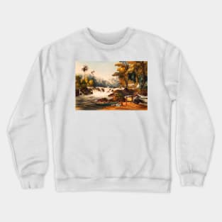 South American Indians on the river Crewneck Sweatshirt